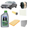 Kit tagliando 5 filtri + 8L olio 0W30 Mobil1 per Classe E W213 2925cc gasolio,2018-2022,350CDI