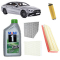 Kit tagliando 4 filtri + 9L olio 0W30 Mobil ESP per CLS C257 2999cc benzina,benzina+ibrido,CLS350 EQ-Boost
