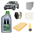 Kit tagliando 5 filtri + 8L olio 0W30 Mobil1 per GLC X253 2925cc gasolio,400CDI