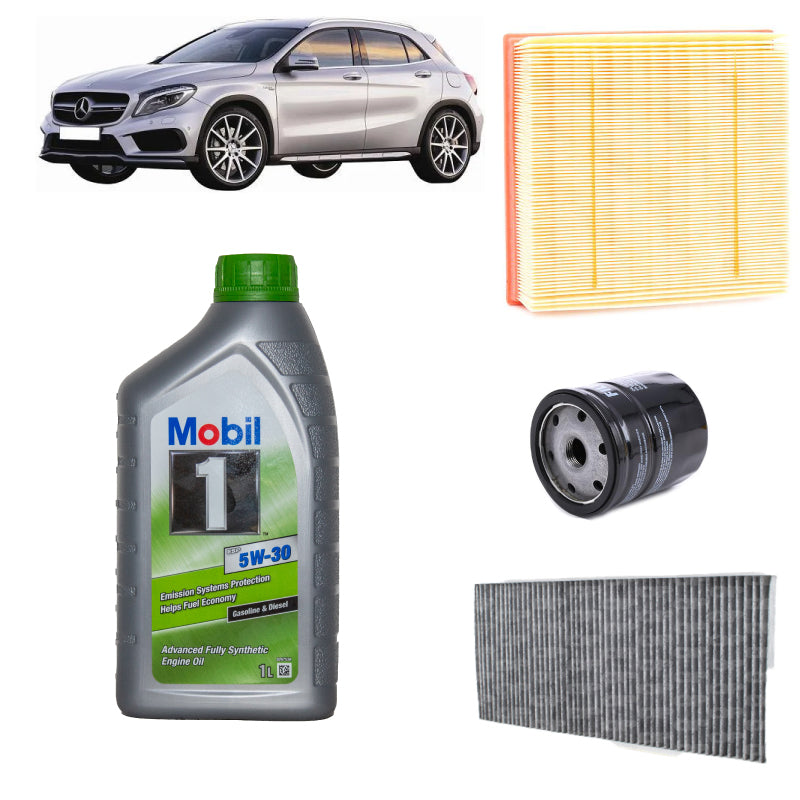 Kit tagliando 3 filtri + 5L olio Mobil 5W30 per GLA X156,1461 gasolio, 180CDI 80 kW - 109 Cv