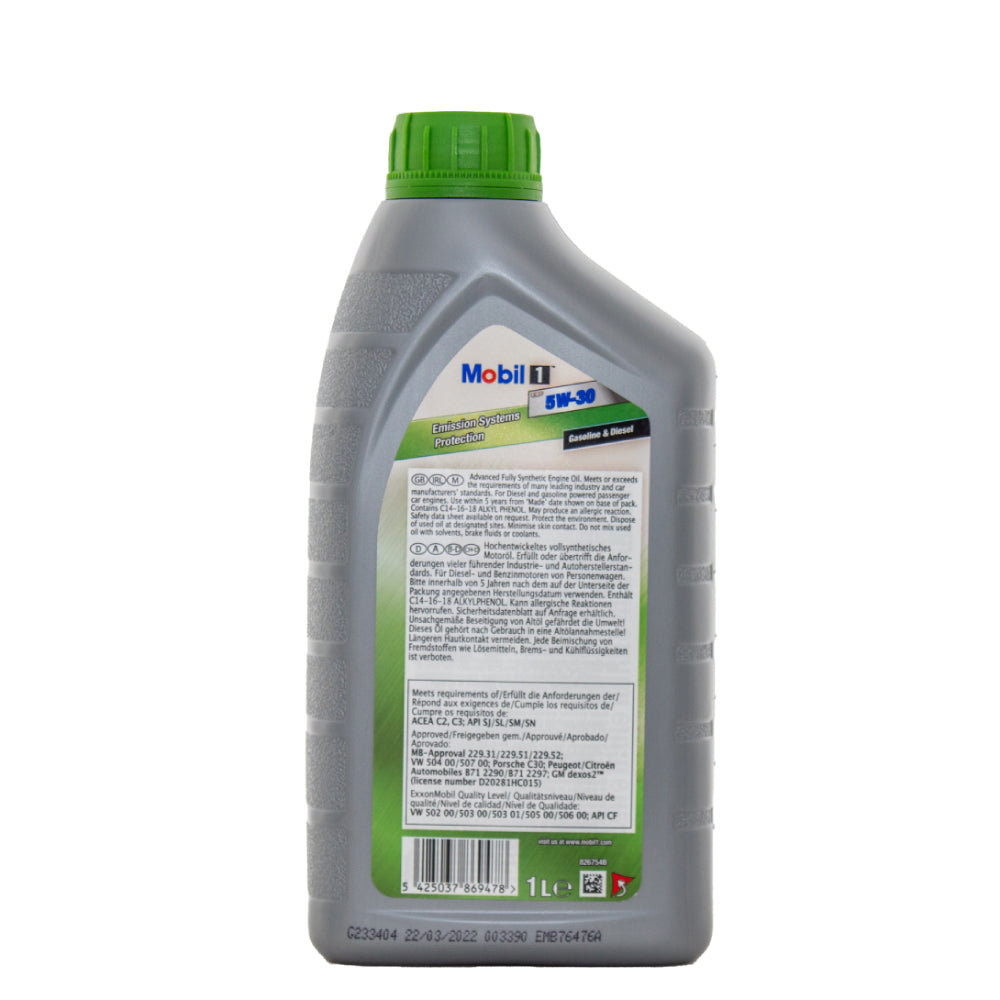 Olio motore Mobil1 5W30 5W-30 ESP