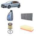 Kit tagliando + 6L Olio Q8 5W30 per Classe A W176 Benzina dal 2012 al 2018