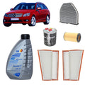 Kit tagliando 5 filtri + 8L olio Q8 5W30 per Classe C W204 2987CC gasolio 320cdi 350cdi
