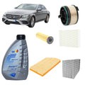 Kit tagliando 5 filtri +8L olio Q8 5W30 per Classe E W213 2925CC gasolio 350D 2018-2022