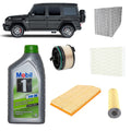 Kit tagliando 5 filtri + 8L olio 5W30 Mobil1 ESP per Classe G W463 2925cc gasolio,350CDI 400CDI