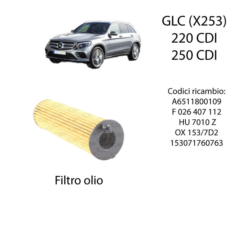 Kit tagliando 5 filtri + 7 L olio Mobil 5W30 ESP per GLC x253 220 / 250 CDI