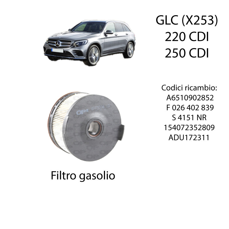 Kit tagliando 5 filtri + 7 L olio Mobil 5W30 ESP per GLC x253 220 / 250 CDI