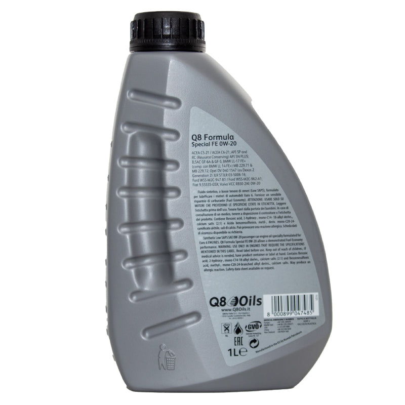 Olio motore 0W20 Q8 Special FE
