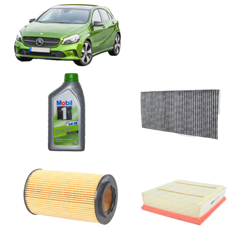 Kit tagliando + 7 L olio Mobil1 5W30 ESP per Classe A W176 2143cc gasolio dal 2012 al 2018