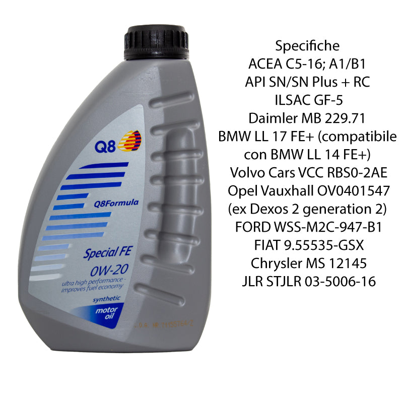 Olio motore 0W20 Q8 Special FE