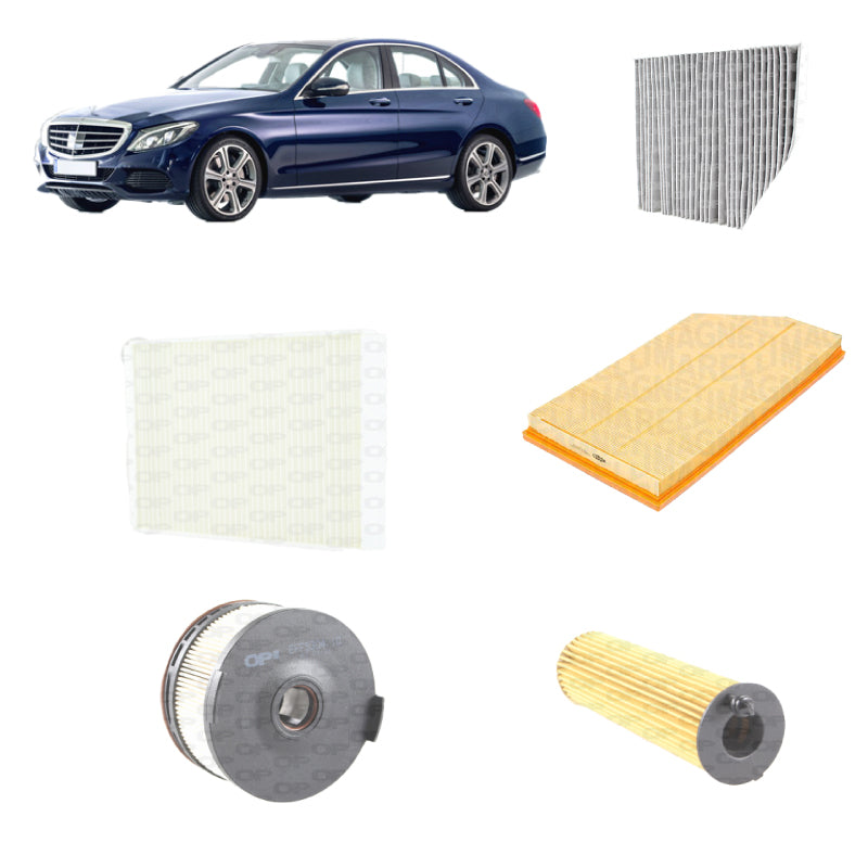 Kit tagliando 5 filtri per Classe C W205 S205 C205 1597CC gasolio 180D 200D