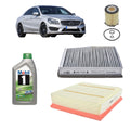 Kit tagliando + 6L olio Mobil1 5W30 per CLA coupé C117 benzina CLA180 CLA200 CLA 220 CLA250