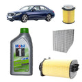 Kit tagliando 3 filtri + 7L olio Mobil1 5W-30 per Classe C W205 C205 benzina C180 C200 C250 (2014-2021)