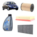 Kit tagliando + 5L olio Q8 5W30 per Mercedes Benz Classe B W245 B150 B160 B170 B180 B200 benzina (2005-2011)