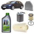 Kit tagliando 4 filtri + 7L olio Mobil1 5W30 per CLS C218 gasolio 2143CC 250CDI 220CDI