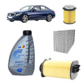 Kit tagliando 3 filtri + 7L olio Q8 5W-30 per Classe C W205 C205 benzina C180 C200 C250(2014-2021)