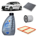 Kit tagliando 3 filtri + 4 L olio Q8 5W30 per Audi A1 1.0 TFSI,CZHE/CHZB/DKLD