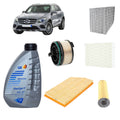 Kit tagliando 5 filtri +8L olio Q8 5W30 per GLC X253 2925CC gasolio 400D