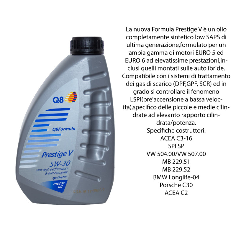 Kit tagliando + 7 L olio Q8 per Classe A W176 2143cc gasolio dal 2012 al 2018