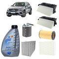 Kit tagliando 6 filtri + 9L olio Q8 5W30 per GLC X253 2987CC 350CDI OM642.855