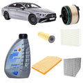 Kit tagliando 5 filtri +7L olio Q8 5W30 per CLS C257 1950CC gasolio/Plug-in Hybrid