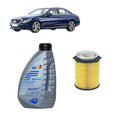 Kit tagliando filtro olio + 7 litri olio Q8 5W-30 per Classe C W205 C205 benzina C180 C200 C250 (2014-2021)
