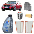 Kit tagliando 5 filtri + 8L olio Q8 5W30 per Classe E W212 2987CC gasolio 320cdi 350cdi
