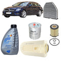 Kit tagliando 4 filtri + 7L olio Q8 5W30 per CLS C218 gasolio 2143CC 250CDI 220CDI