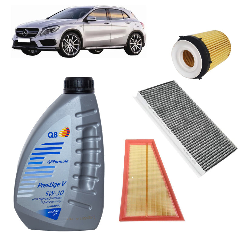 Kit tagliando + 6L Olio Q8 5W30 per GLA X156 1991cc benzina GLA220 GLA250